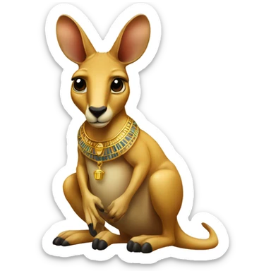 a kangaroo with king tut in its pouch sticker