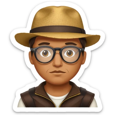 Face glasses grolzy bandit sticker