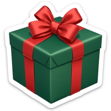 christmas gift with hunter green color and red bow sticker