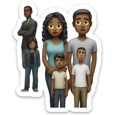 Group of sad people  standing sticker
