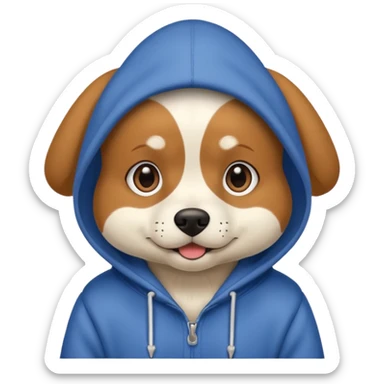 Dog with a hoodie  sticker