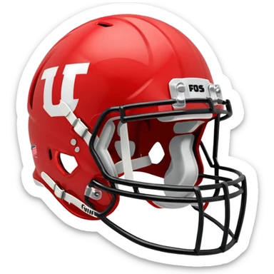 in a shade of red college football helmets sticker