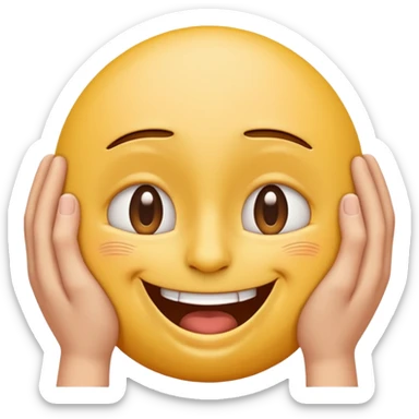 I want an overly excited face that says “I am so excited, I cannot contain. With eyes tightly squeezed closed together and a big grin emoji. sticker