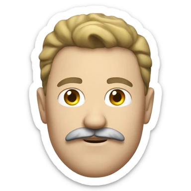 White guy with mustache hunting  sticker