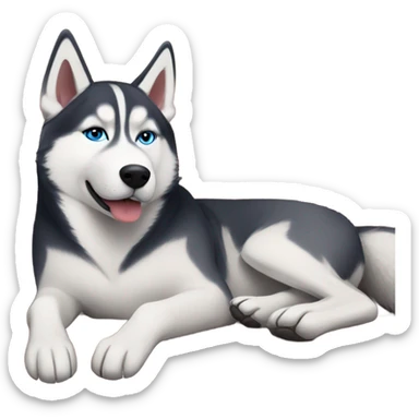 Siberian husky on a couch sticker