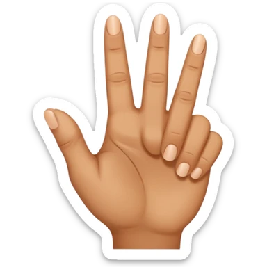 Now bend the middle finger only sticker