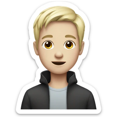 boy with black hair and pale skin sticker