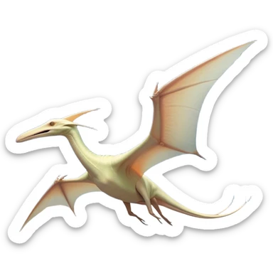 Beautiful and Majestic Pterodactyl Portrait Emoji, Head and body rendered in serene repose with a gentle, content smile, showcasing a slender, aerodynamic form with expansive wings gently folded and eyes softly closed in tranquil slumber, Simplified yet exquisitely endearing features, highly detailed, glowing with a soft, drowsy celestial light, high shine, relaxed and utterly majestic, stylized with an air of timeless aerial splendor, soft glowing outline, capturing the essence of a beautiful and majestic Pterodactyl that embodies the pure grace of prehistoric flight! sticker