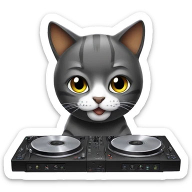Dj cat sticker