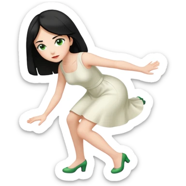 King, black Hair, blue eyes, whole body, Woman, bending knees, blonde, green eyes, White Dress, sticker