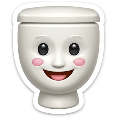 toilet with a face sticker