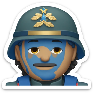 French Moroccan soldier in blue uniform  sticker