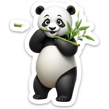 Panda eating bamboo sticker
