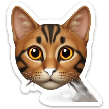 Cat orange and black sticker