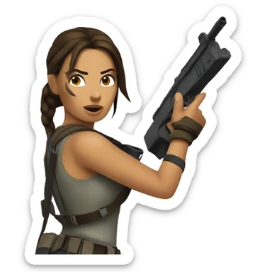 lara croft bonjour sticker