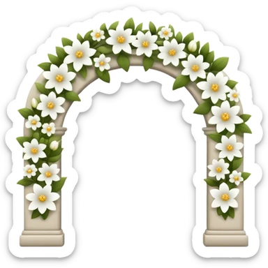 white flower arch sticker
