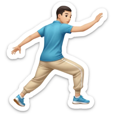 Chinese man twerking from behind angle in motion with motion blur to show he’s actively twerking his booty sticker