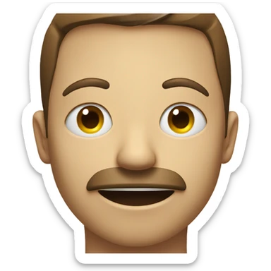 face with one eye open one eye closed and mouth open in a O shape sticker