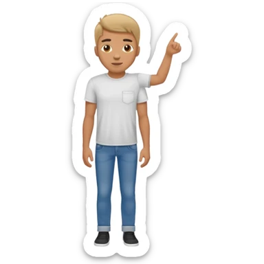 guy standing up sideways sticker