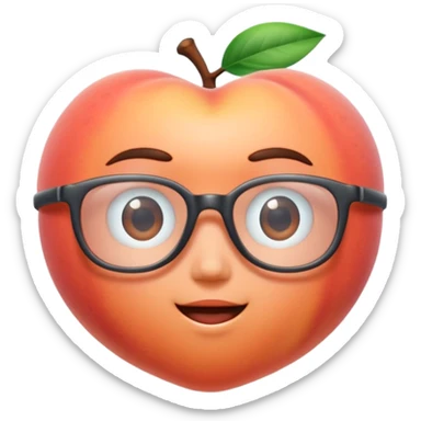 A 3D cartoon transparent peach-coral spectacle with subtle shine and curved frame edges, isolated on soft plain background, Memoji-style. sticker