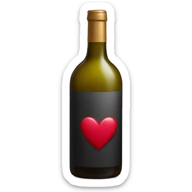 Wine bottle with kisses  sticker