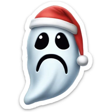 Ghost face with Santa hat sticker