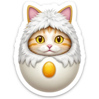 cat with egg costume sticker