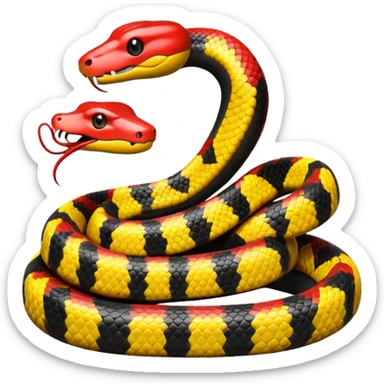 Red yellow and black snake  sticker