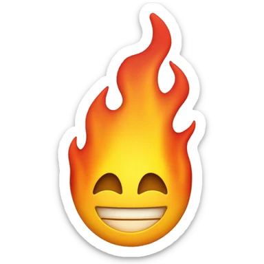 Smiley face on fire sticker