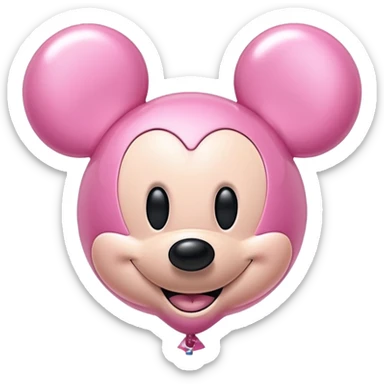 pink Mikey mouse balloon sticker