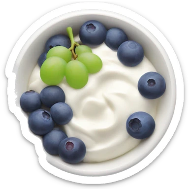 yoghurt bowl with grapes and blueberries sticker