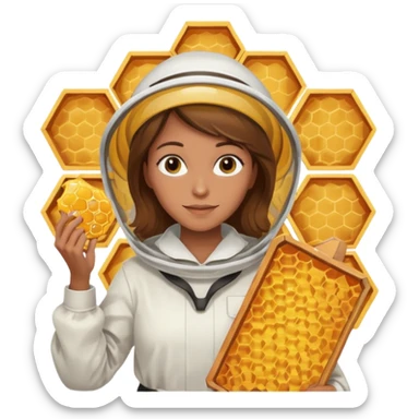 female bee keepers with brown hair sticker
