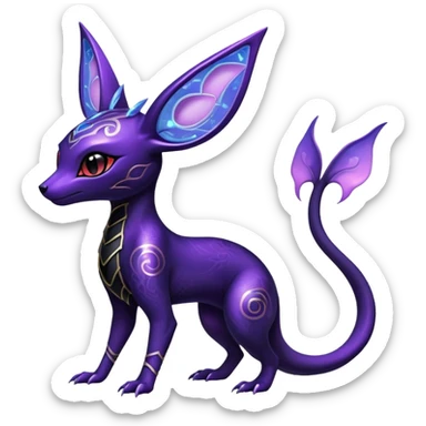 Shiny Ethereal Celestial Futuristic Salandit-Umbreon-Espeon-Hybrid (Full body) sticker