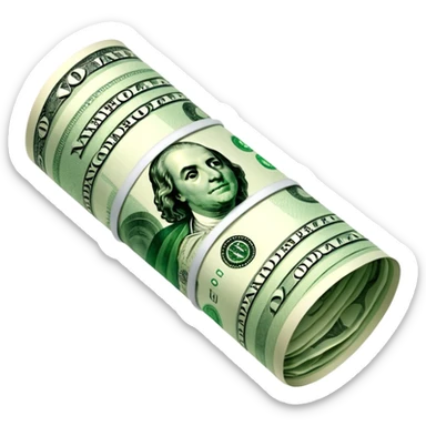 Money that is like a tube One dollar sticker