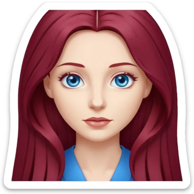 Female long burgundy hair, blue eyes, DV VICTIM AND SURVIVOR  sticker