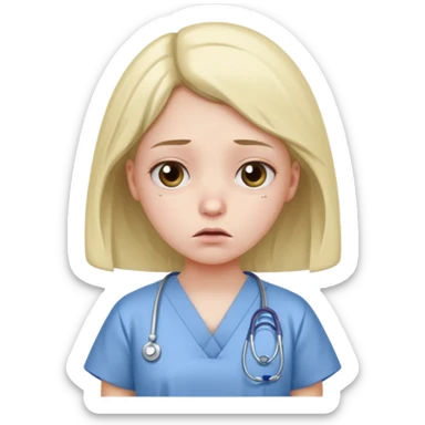 kid (girl) sick sticker