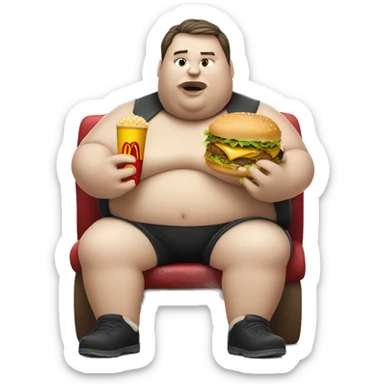 Fat person eating McDonald’s  sticker