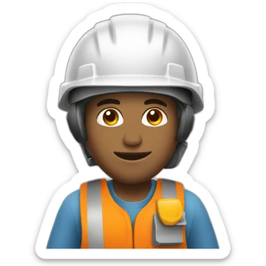 Trabalhador com capacete sticker