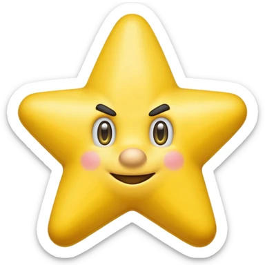 ESTRELLA DE SUPER MARIO SIN NARIZ Y SIN Boca nadams los ojos sticker