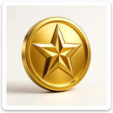 cool medal for sports competition, star motif, modern sticker