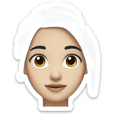 A girl with a black hair and  White skin and brown eyes  sticker