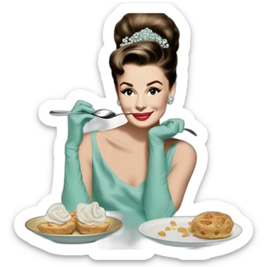 Aubrey Hepburn at breakfast at Tiffany’s sticker