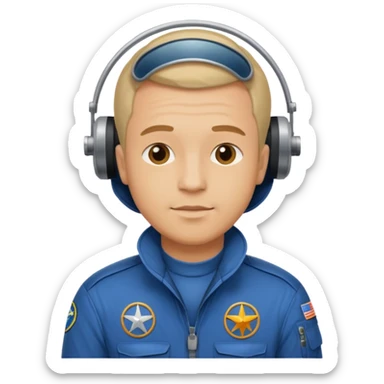 Light man who does the flight stiing at a film set  sticker