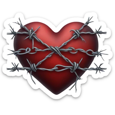 gothic heart with barbed wire sticker