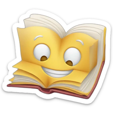 Book with smiling face sticker