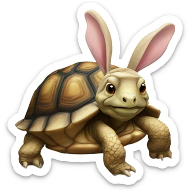 Tortoise with bunny ears  sticker