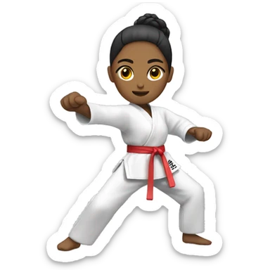 taekwondo woman sticker