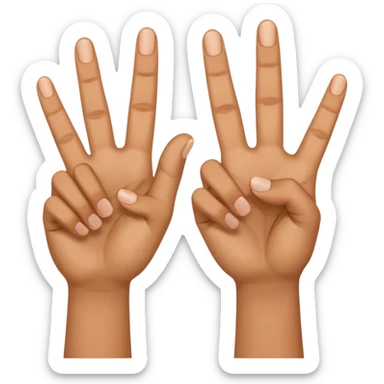 Manos con 3 dedos levantados y la otra mano solo 1 dedo levantado sticker