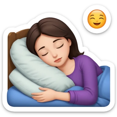 Brunette girl sleeping sticker
