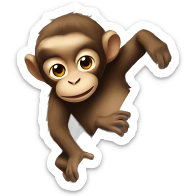 Monkey in a skyscraper looking down on San Francisco  sticker